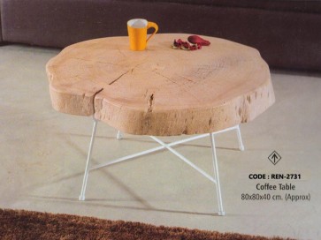 Live Edge Coffee Table Made of Acacia Wood and Metal